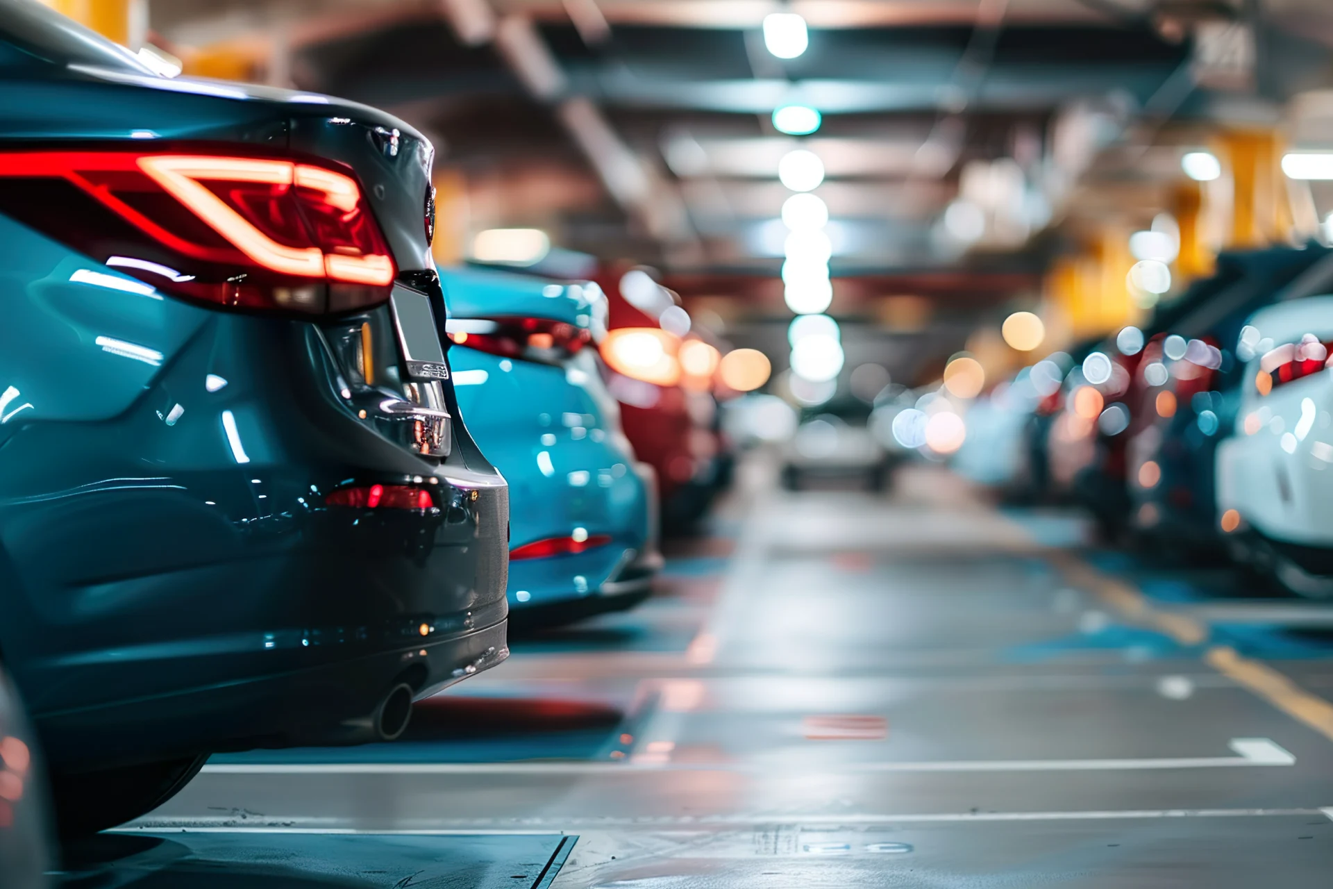 Vista de un estacionamiento vehicular